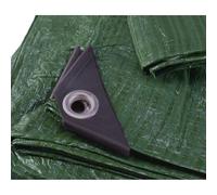 Now With Eyelets Every 50cm +Reinforced Corners,4m x 4m Waterproof Tarpaulin Heavy Duty Builders Tarp - Laurel Green 13ft x 13ft Garden Cover, Camping Groundsheet, Outdoor Weatherproof Sheet