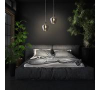 Nowa Paso hanging light, glass, 1-bulb, smoky grey