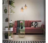 Nowa Paso hanging light made of glass, 1-bulb, amber