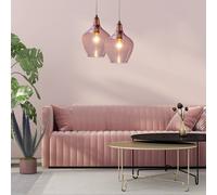 Nowa Paso hanging light made of glass, 1-bulb, rose