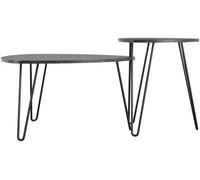 Nowata Athena Black Marble Effect Nesting of 2 Tables - 7021899COMNUK