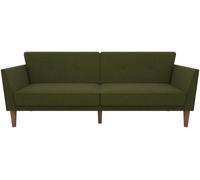 Nowata Regal Green Linen Futon Sofa Bed - 2180929NUK