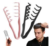 Nowavibe Magic Comb, Nowavibe Comb, Texturising Comb, Roots Volume Tool, Instant Volume & Texture, No Breakage or Pulling, For All Hair Types and All Bangs Hairdressing (E Set)