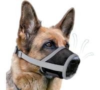NOWAWEVE Dog Muzzle for Small Medium Large Dogs, Soft Anti-Scavenging Air Mesh Muzzle to Stop Eating Trash & Biting Chewing, Humane Drinkable Guard, Adjustable for Lab Husky German Shepherd (Grey,S)