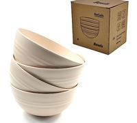 NowCooks Unbreakable Cereal Bowls, Large Plastic Bowls Set of 4, EU Tested. Lightweight, Dishwasher and Microwave Safe, Ideal for Cereal, Salad, Noddle and Parties (Single) (Cream, Single)