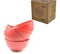 NowCooks Unbreakable Cereal Bowls, Large Plastic Bowls Set of 4, EU Tested. Lightweight, Dishwasher and Microwave Safe, Ideal for Cereal, Salad, Noddle and Parties (Red, Single)