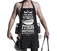 NOWHERE AMERICA - "FITNESS HOTDOG" - Dirty Funny Trashy Sexy BBQ Apron - 100% Canvas - 5 Pockets - 4 Tool Loops - 2 BEER HOLDERS !!