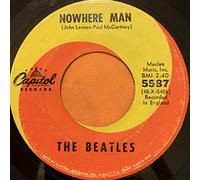 Nowhere Man b/w What Goes On by the Beatles (45 RPM) (Red/orange target label)