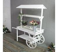 NOWLIN Shopping Mall Flower Cart Shelf Flower Shop Outdoor Flower Stand Creative Outdoor Promotional Trolley Suitable for Indoor and Outdoor (white)