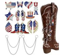 NOWNIN 2PCS Cowboy Boot Wallet Men Women PU Leather Card Holder, L, Metal, No Gemstone