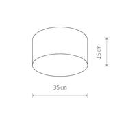 Edit Small Cameron Flush Ceiling Light 150 mm Grey