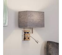Nowodvorski Lighting Wall lamp Hotel with flex arm and textile shade, grey