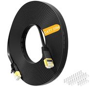 Nowunke Ethernet Cable 25m Cat 7, Long Network Cable High Speed Internet Cable 10Gbps 600Mhz, RJ45 Gigabit STP Shielded Flat LAN Cable 25 meter Cat7 LAN Patch Cord for Router Modem PS5/4 Switch Xbox