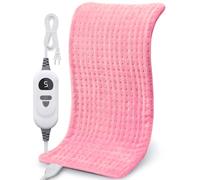 NOWWISH Heating Pad for Back Pain & Cramps Relief, Moist Heat Pad for Neck & Shoulder, Auto Shut Off, Machine Washable, Christmas Gifts for Women, 12"x 24" Pink