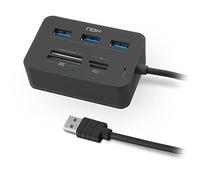 NOX Card Reader Complete USB 3 -NXLITERDRONE USB Hub and Card Reader Compatible with Most Cards USB 3.0 Windows XP/Vista / 7/8 / 10; Mac OS 10.x; Linux, Black, Colour Black