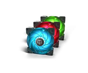 NOX HUMMER H-SYNC -NXHUMMERSYNC- RGB LED Ventilation Pack, 9 Translucent Blades, PMW Function, Optimised Quiet Design, Rubber Support Corners, Green, Blue and Red