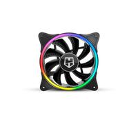 Nox Hummer X-FAN NXHUMMERXFAN 120 mm Double Ring LED ARGB Rainbow Ultra Quiet with Anti-Vibration Rubber Pads High Airflow 3-Pin Black