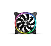 Nox Hummer X-FAN NXHUMMERXFAN 120 mm Double Ring LED ARGB Rainbow Ultra Quiet with Anti-Vibration Rubber Pads High Airflow 3-Pin Black
