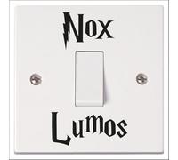 Nox Lumos ( Off On ) - Light Switch Stickers x2 - bedroom decor magic wizarding room kids wall decals - black, colour or glow-in-the-dark by SuperDuperDecor® - Black