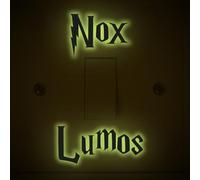 Nox Lumos (Off On) - Light Switch Stickers x2 - Bedroom Decor Magic Wizarding Room Kids Wall Decals - Black, Colour or Glow-in-The-Dark by SuperDuperDecor® - Glow