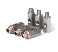 NOx Sensor Stainless Steel Side Holes Oil Pressure Sensor Connector 1/8"NPT Female To M12 M10 M14 Feed Line Gauge Tee Adapter Nitrogen Oxide Sensor(1-8NPT M14X1.5)