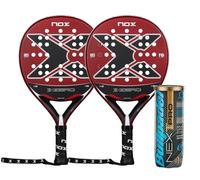 NOX X-Zero Padel Racket Twin Set - Includes 2 x Rackets & 3 Padel Balls