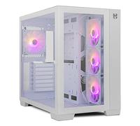 NOX XTREME PRODUCTS HUMMER ASTRA - Micro Mid Tower, ATX, Front and Side Tempered Glass, EASYLINK LED ARGB, 10 Fans, Large Graphics, USB 3.0, White