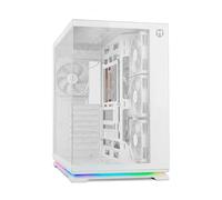 NOX Xtreme Products Hummer Galaxy - PC Case, Frameless Tempered Glass, 4 x 120 mm PWM Fans, Space for 10 Fans, USB-C and USB 3.0, ARGB Hub Controller, ATX/M-ATX/ITX, White