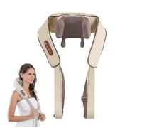 Noxa Massager, Noxa Neck and Shoulder Massager, Neck M Assager for Pain Relief Deep Tissue, Adjustable Heat and Massage Speed, Rechargeable Portable Massager with Heat (Beige Brown)