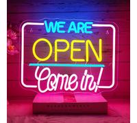 NOXET We Are Open Come In Neon Sign Open Neon Signs Colorful Open LED Signs Open Letter Neon Light For Restaurant Coffee Bar Club Shop Supermarket Business Sign