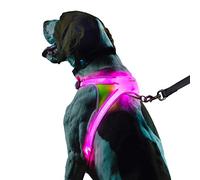 Noxgear LightHound - Revolutionary Illuminated and Reflective Harness for Dogs Including Multicolored LED Fiber Optics (USB Rechargeable, Adjustable, Lightweight, Rainproof) (X-Large)