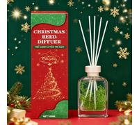 NoxGule Christmas Reed Diffuser, 100ml Dew Fresh Stick Christmas Diffuser with 5 Diffuser Sticks, Christmas Air Freshener - For Home Bedroom Bathroom Living Room Office