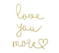 noxozoqm Love You More Wall Decor Signs Metal Letters Wall Decor Gold Metal Wire Art Decor Love Wall Decals for Bedroom,Living Room and Home Wall