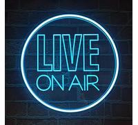 NOXTROND Live On Air Neon Light Sign, Round USB Powered On Air Led Neon Wall Art Sign, Dimmable Live On Air Streaming LED Sign for Tiktok, Twitch Streamer, Game Room, Studio Decoration (Ice Blue)
