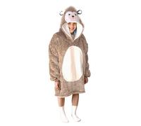 Noxxiez Kids Sherpa Fleece Cuddle Oversized Hoodie Hedgehog