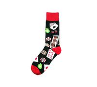Noxxiez Novelty Gamble Cards Cotton Socks UK 5-10.5 in Black Noxxiez Black One Size