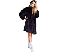 Noxxiez Sherpa Fleece Cuddle Oversized Hoodie - Black