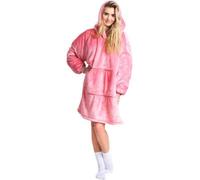 Noxxiez Sherpa Fleece Cuddle Oversized Hoodie - Pink