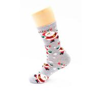 Noxxiez Soxxiez Christmas Unisex Adult Socks - Grey Santas