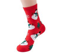 Noxxiez Soxxiez Christmas Unisex Adult Socks - Red Snowman