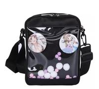 Noy Lacha Small Ita Bag Crossbody DIY Anime Pin Display Crossbody Bag Kawaii Cell Phone Transparent Purse for Girls and Boys, Black, S