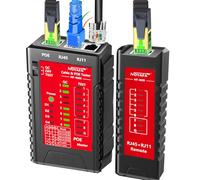 NOYAFA Network Cable Tester for RJ45 RJ11 RJ12 /Cat5 Cat5e Cat6 Cat6a Cat7, Universal Cable Tester, Continuity Test, Phone Line Cat3, Ethernet Tester, LAN Cable Test Tool (Red)