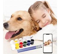 Noyhnuoch Custom Paint by Numbers Kit for Adults Beginner, Personalized DIY Canvas Oil Painting Make Your Photo, Color Paint by Number Set Gift for Family Home Decor (12X16inch, No Frame)