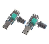 NOYITO 5V USB Fan Stepless Speed Controller Regulator with Switch Speed Module DC 4-12V to 2.5-8V 5W （Pack of 2）