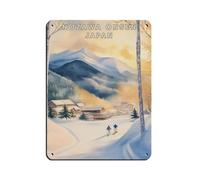 Nozawa Onsen Japan Retro Poster Metal Tin Sign Chic Art Retro Iron Painting Bar People Cave Cafe Family Garage Poster Wall Decoration 12x16inch(30x40cm)