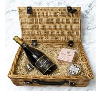 Nozecco Alcohol Free Sparkling Wine Gift Hamper 75cl 0.5% ABV with Holdsworth Chocolates Champagne Stopper & Scented Candle - Non Alcoholic Fizz Gift Set UK