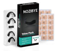 Nozibye Magnetic Nose Strip, Value Pack (30 Pairs, Black), for 30 Days - Anti Snoring Magnetic Nasal Strips, Boost Oxygen & Improve Sleep