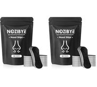 Nozibye Nose Strips, Nasal Strips for Sleeping (60 Count, Black) - Comfortable Nose Strips for Breathing and Snoring Relief, Snore Strips with Extra Strong Adhesive (Pack of 2)