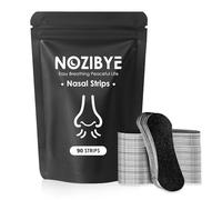Nozibye Nose Strips, Nasal Strips for Sleeping (90 Count, Black) - Comfortable Nose Strips for Breathing and Snoring Relief, Snore Strips with Extra Strong Adhesive