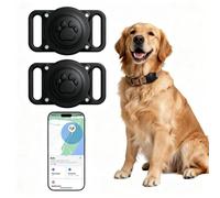 NozlaID GPS Dog Tracker (iOS & Android), Real Time GPS Dog Tracker with No Monthly Fees, Work with Apple Find My & Google Find Hub, Dog Cat Collar Holder with Tracking Device (2 Pack)